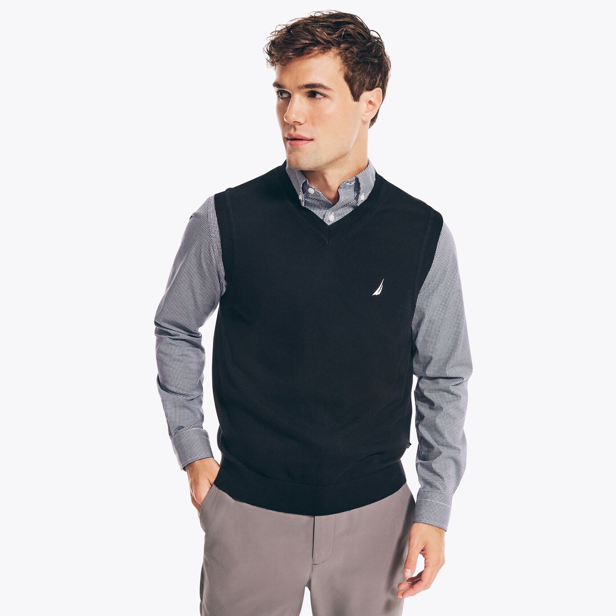 NAVTECH SWEATER VEST,True Black,large