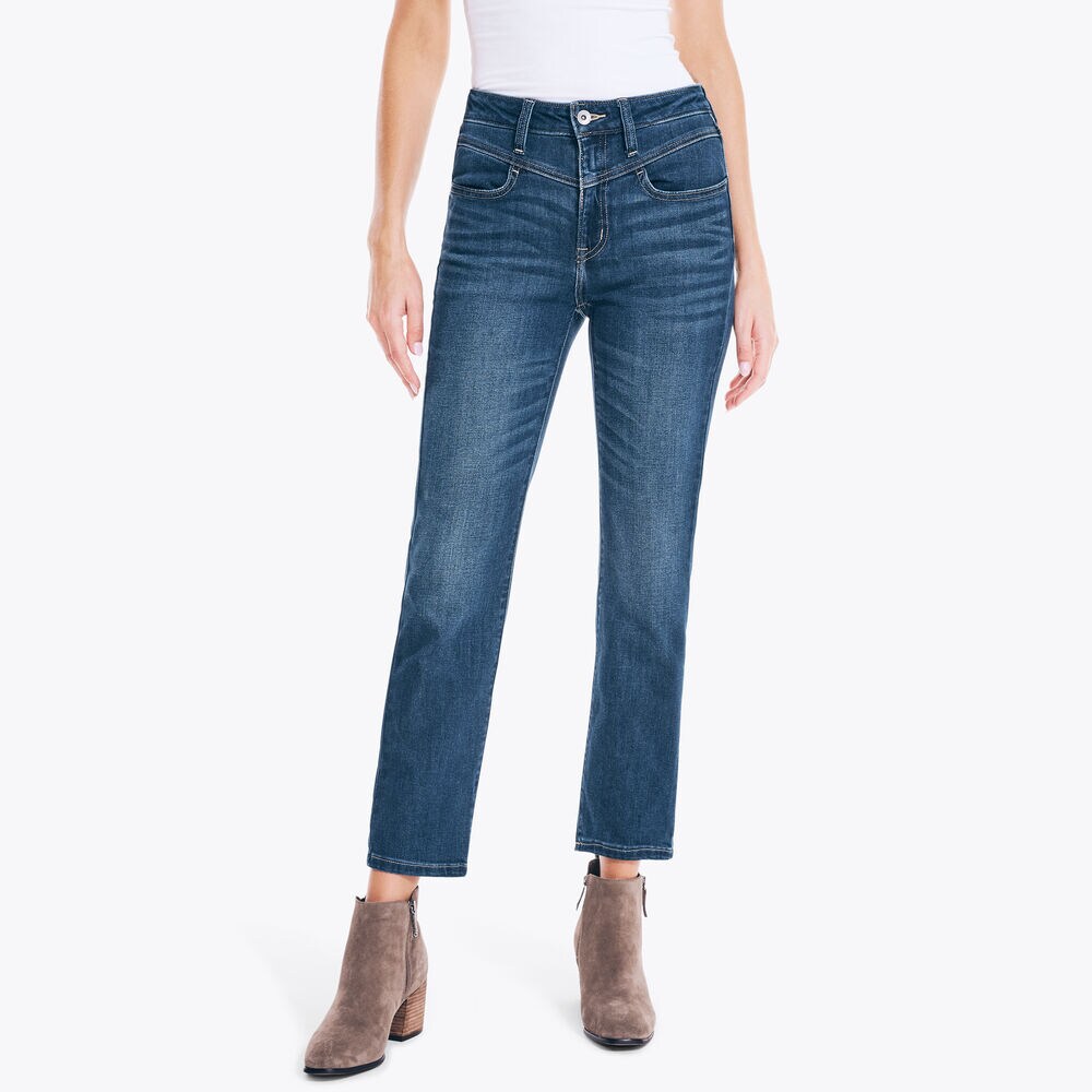 NAUTICA JEANS CO. TRUE SOFT HIGH-RISE STRAIGHT DENIM,Nautical Multi,large