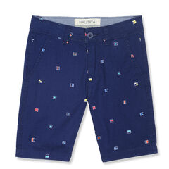 Little Boys' Heath Ao Signal Flag Shorts (4-7),Stormy Blue Wash,large