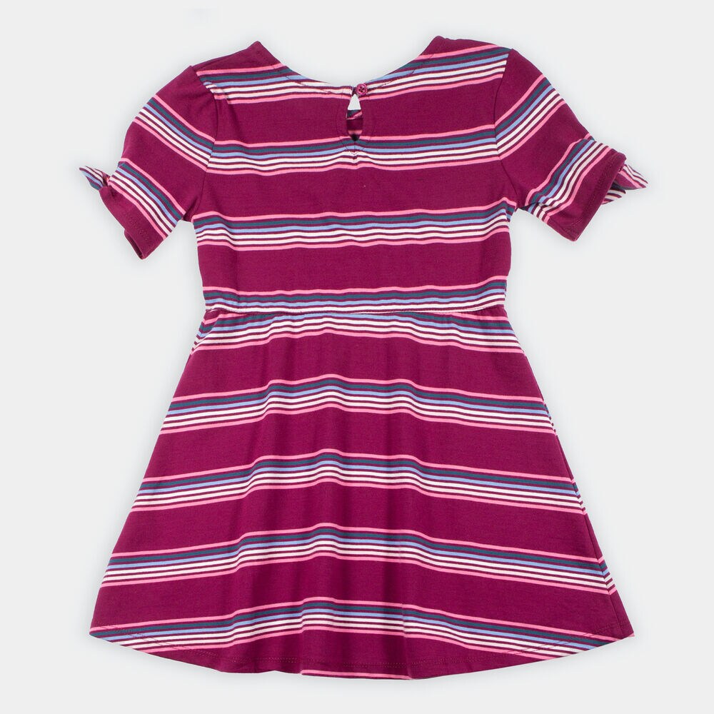 GIRLS' STRIPED DRESS (8-20),Parfait Pink,large
