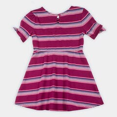 GIRLS' STRIPED DRESS (8-20),Parfait Pink,large