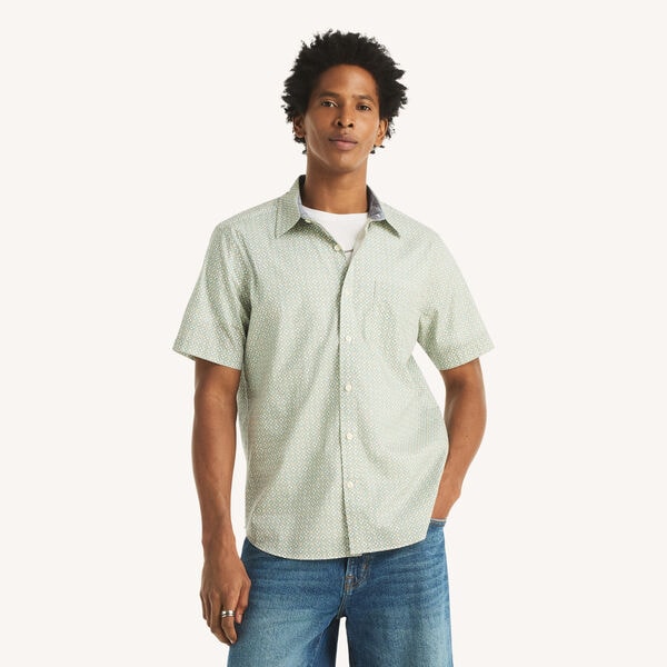Printed Short-Sleeve Classic Fit Shirt