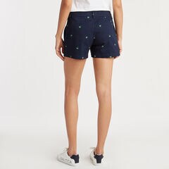 Pleat Front Twill Short in Palm Tree Print,Stellar Blue Heather,large