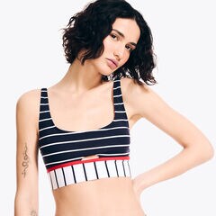 Striped Swim Top,Stellar Blue Heather,large