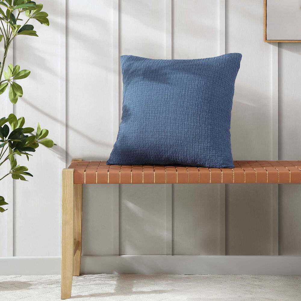 Wave Texture Blue Decorative Pillow,Blue Mirage,large