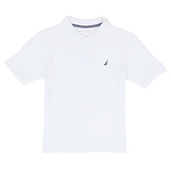 Little Boys' Anchor Stretch Polo Deck Shirt (4-7),Antique White Wash,large