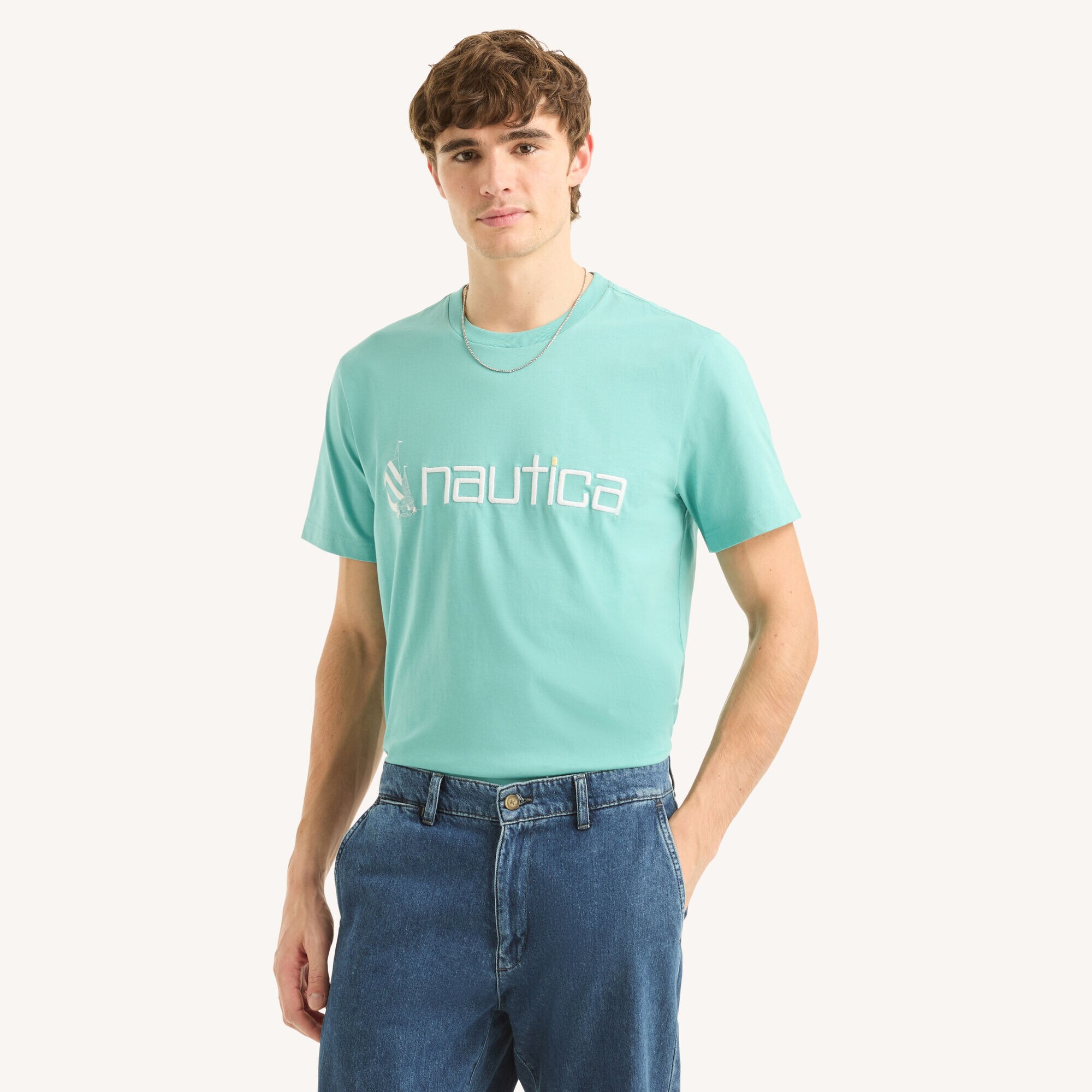 Logo Graphic T-Shirt,Angel Blue,large