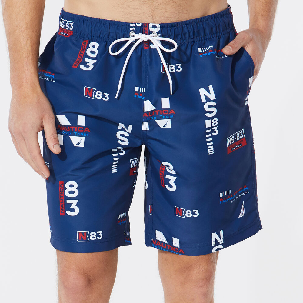 8" NS-83 LOGO PRINT SWIM,Estate Blue,large