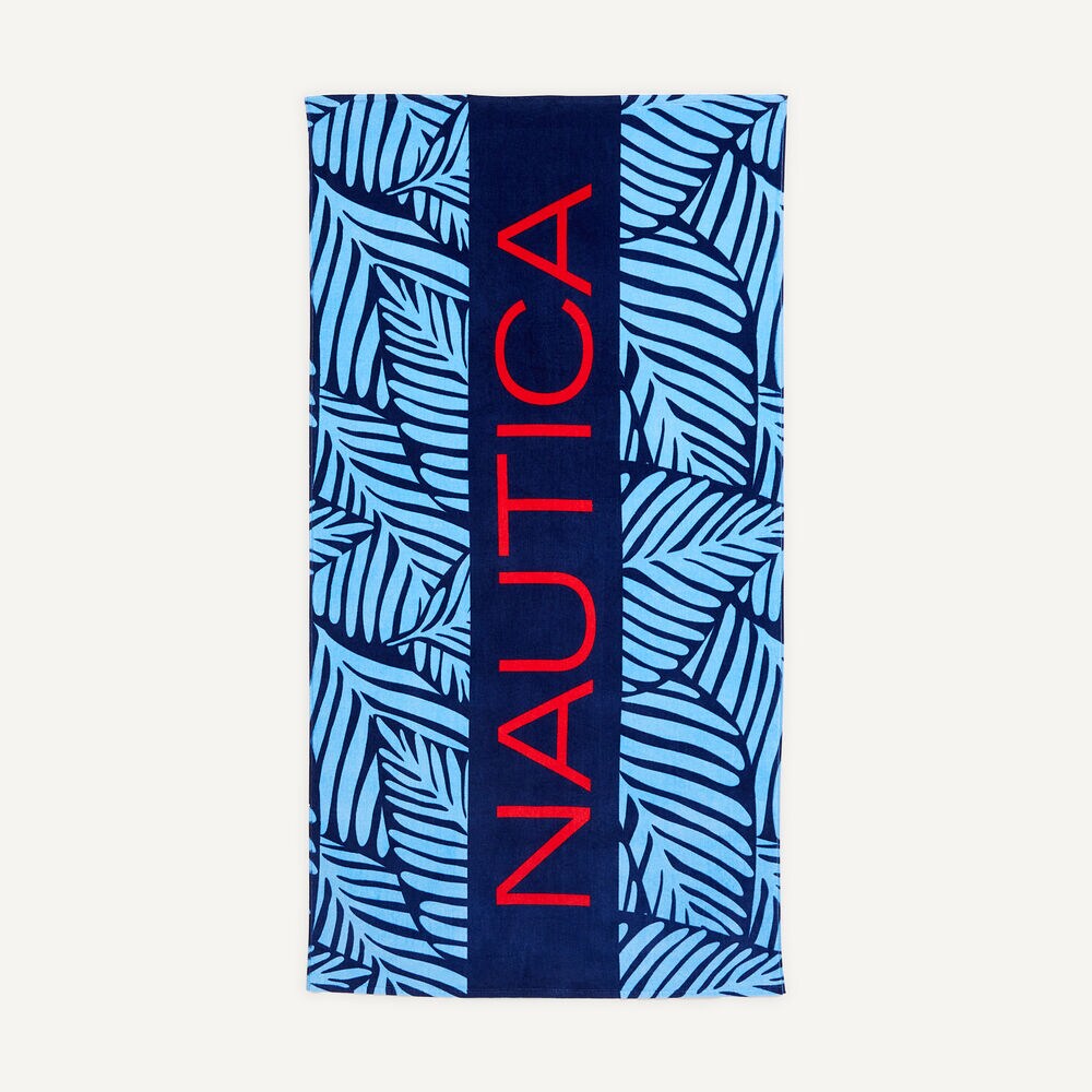 PALM PRINT LOGO BEACH TOWEL,Ballard Blue,large