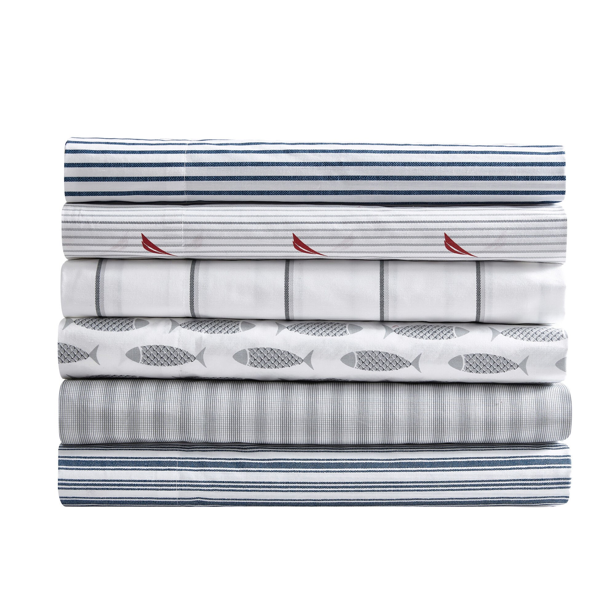 COLERIDGE STRIPED BLUE KING SHEET SET,Blue Mirage,large