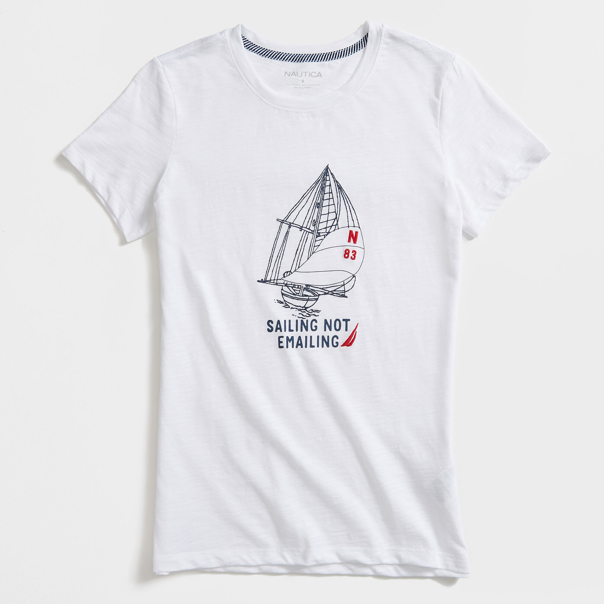 SAILING NOT E-MAILING T-SHIRT,Bright White,large