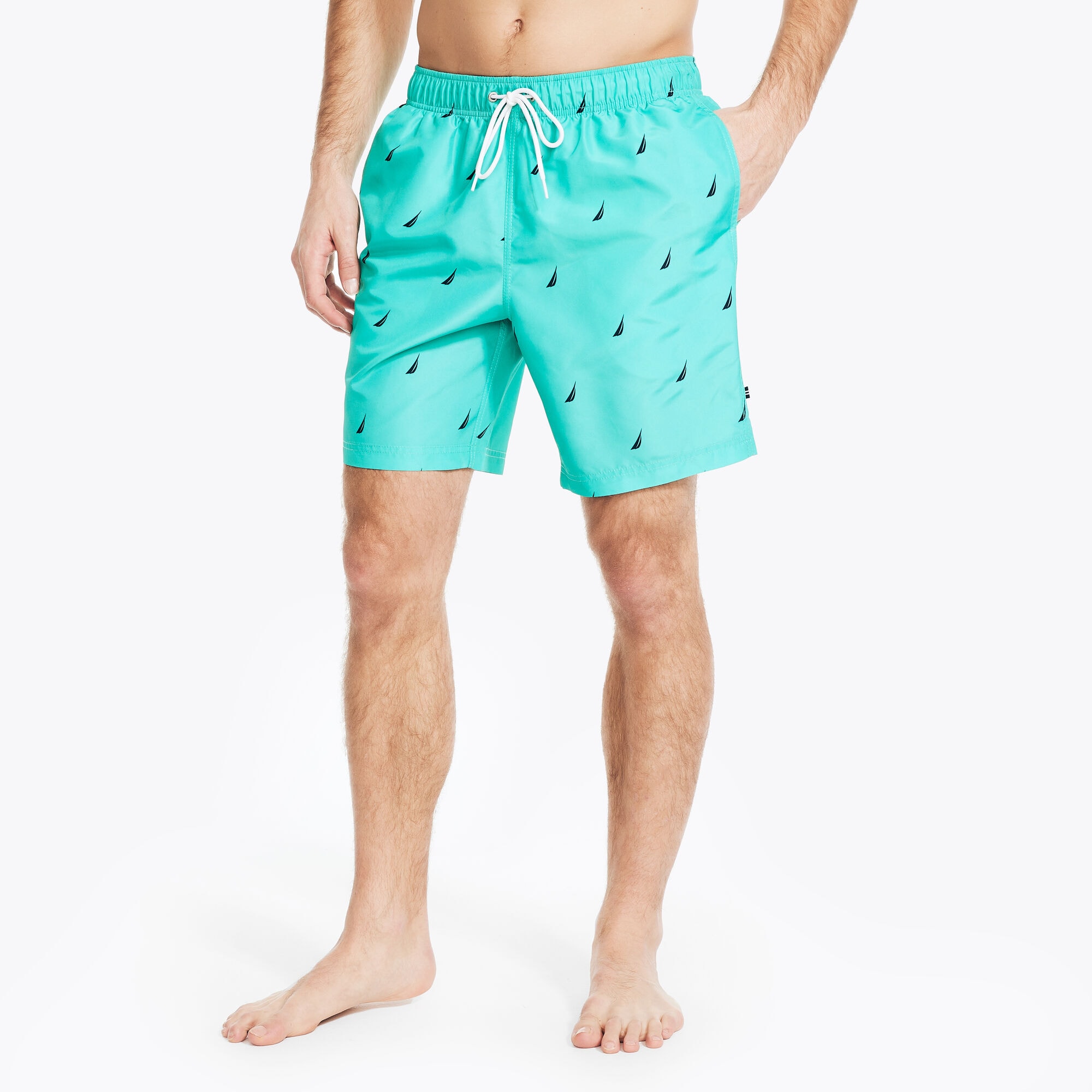 8.5" PRINTED QUICK-DRY SWIM,Light Olive,large