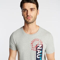 VERTICAL LOGO GRAPHIC T-SHIRT,Grey Heather,large