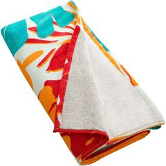 PALM LEAF PRINT BEACH TOWEL,Orange,large