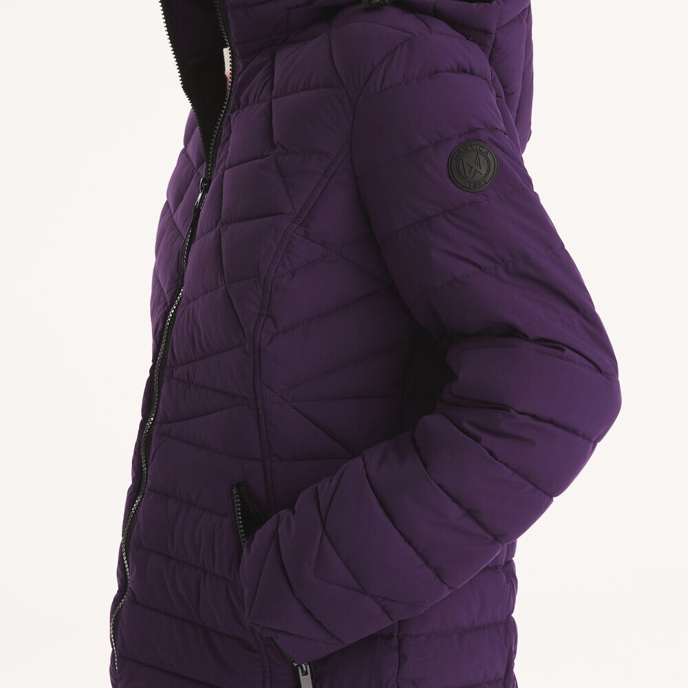 Puffer Jacket With Removable Hood,Electric Purple,large