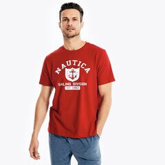 SAILING DIVISION GRAPHIC SLEEP T-SHIRT,Nautica Red,large