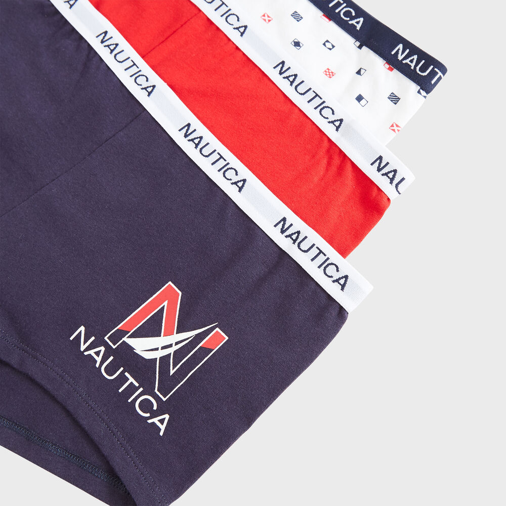 LOGO AND FLAG GRAPHIC BOYSHORT, 3-PACK,Navy,large