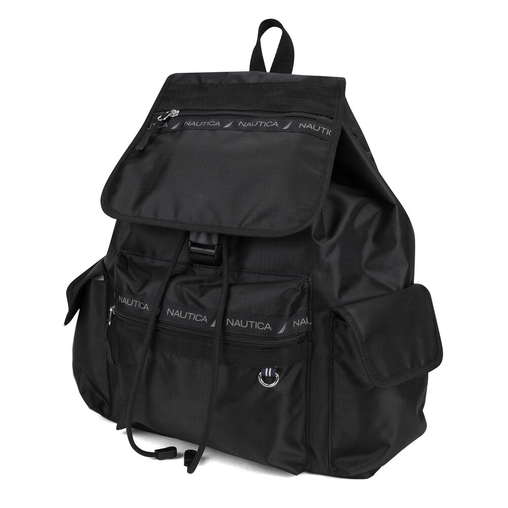 PRINTED DRAWSTRING BACKPACK,True Black,large