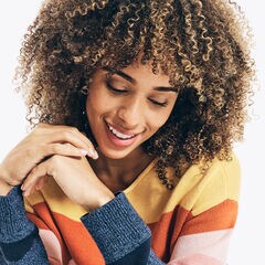 SUNSET STRIPE BOAT-NECK SWEATER,Stellar Blue Heather,large