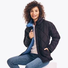 QUILTED TEMPASPHERE PUFFER JACKET,True Black,large