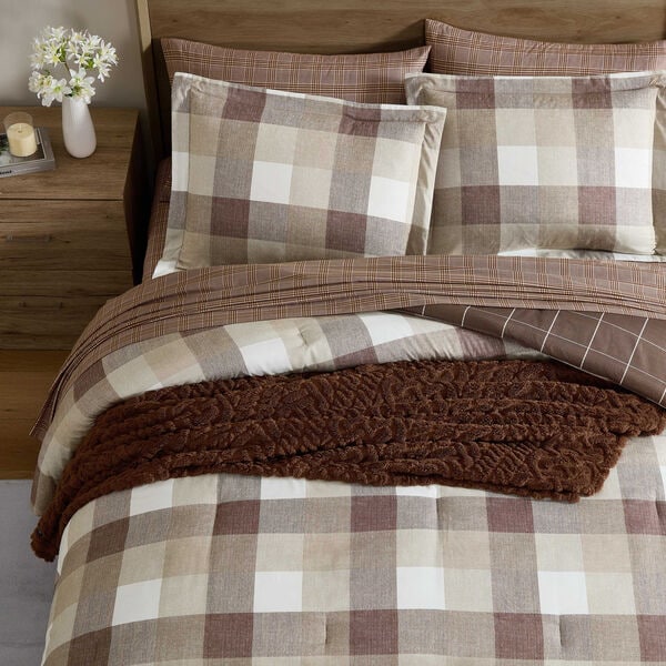 Peyton Beige Plaid Twin/Twin XL Comforter Set