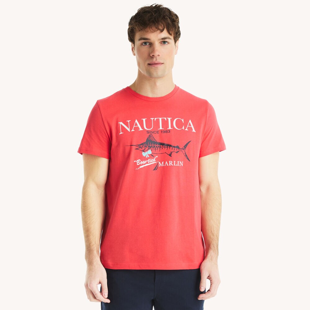 Marlin Graphic T-Shirt,Glory Red,large