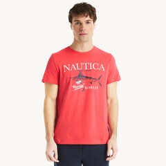 Marlin Graphic T-Shirt,Glory Red,large