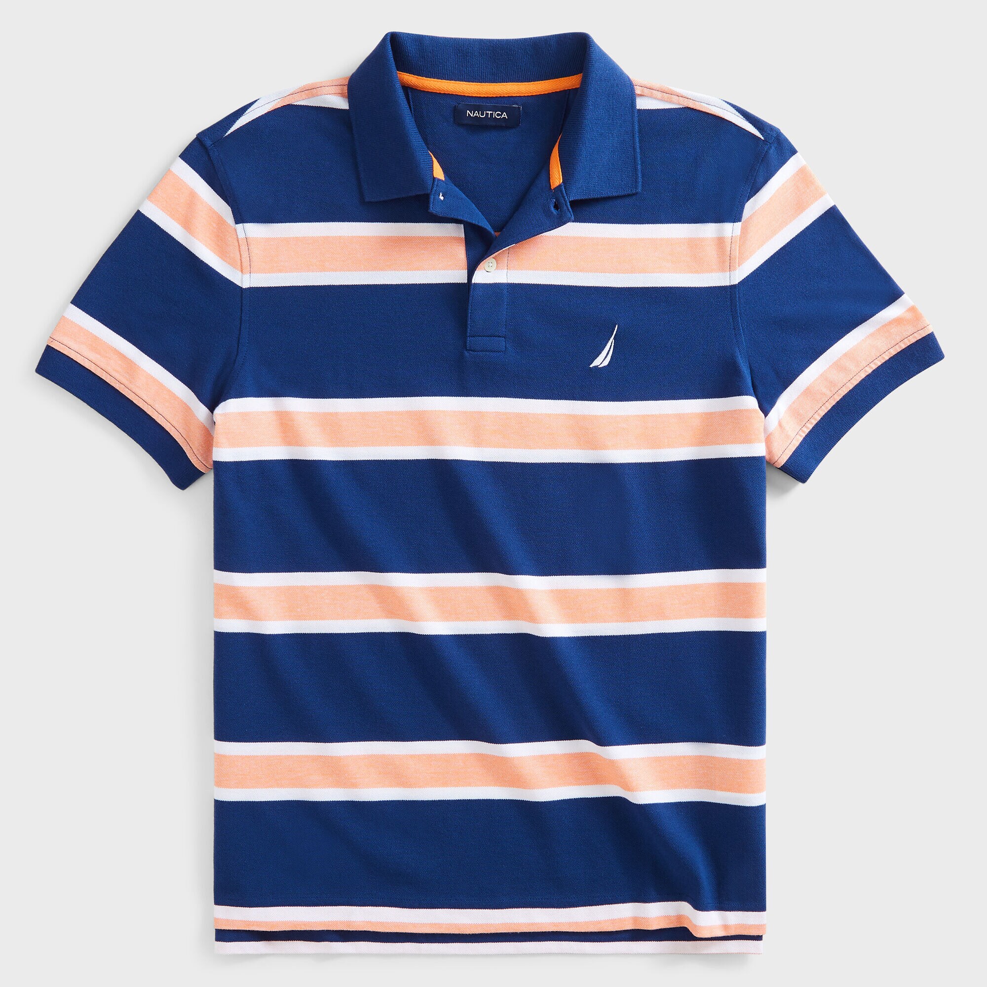 CLASSIC FIT STRIPE OXFORD POLO,Estate Blue,large