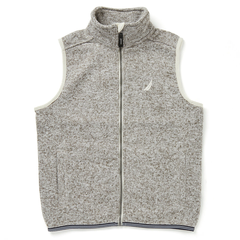 Little Boys' Fleece Sweater Vest (4-7),Grey Heather,large