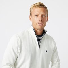 NAVTECH QUARTER-ZIP SWEATER,Marshmallow,large