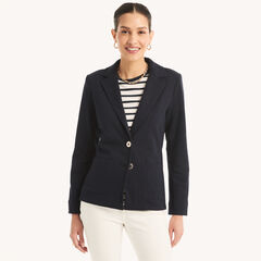 Solid Knit Blazer,Navy,large