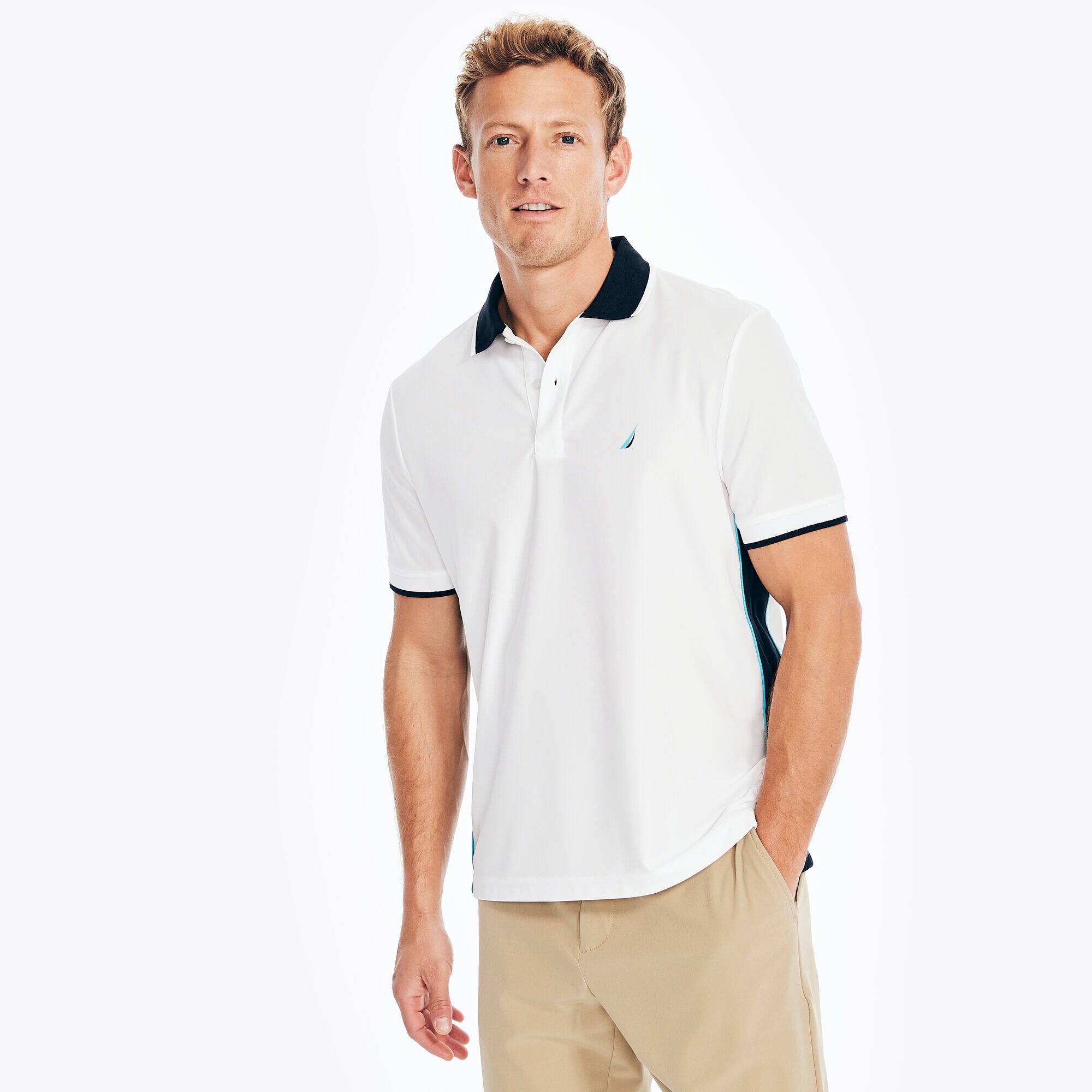NAVTECH SUSTAINABLY CRAFTED CLASSIC FIT POLO,Bright White,large