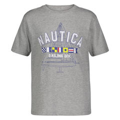 BOYS' LOGO SIGNAL FLAGS GRAPHIC T-SHIRT (8-20),Grey Heather,large