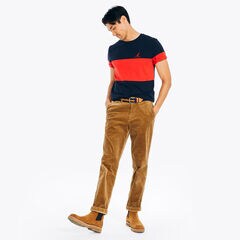 Colorblock Crewneck T-Shirt,Stellar Blue Heather,large