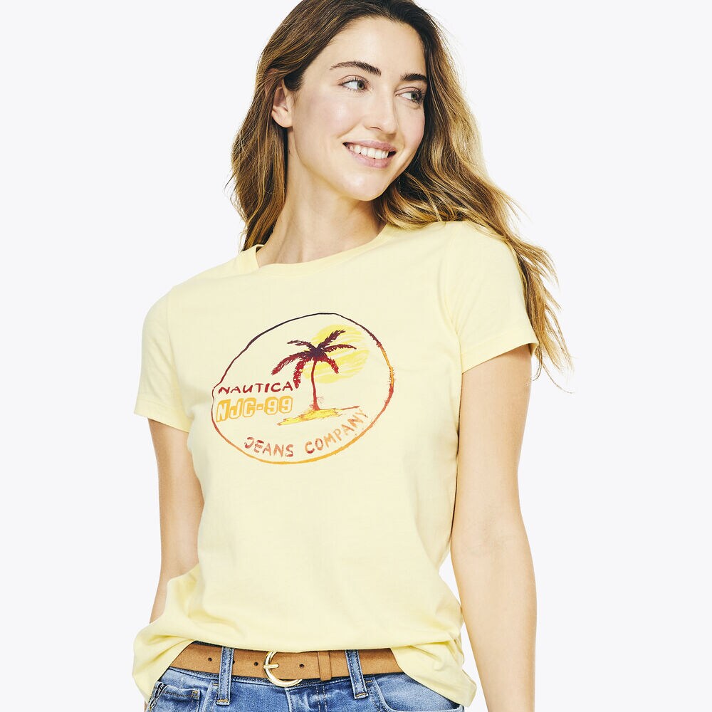 NAUTICA JEANS CO. SUSTAINABLY CRAFTED SUNSET GRAPHIC T-SHIRT,Light Gold,large