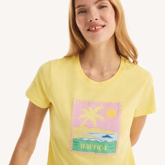 Logo Stamp Puff Graphic T-Shirt,Sunshine,large