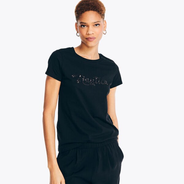 Sequin Logo Graphic T-Shirt