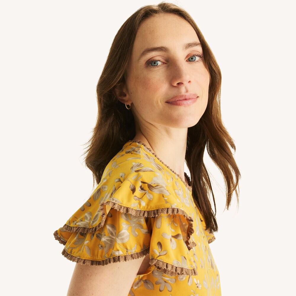 Printed Top,Aspen Gold,large