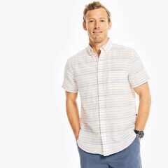 LINEN SHORT-SLEEVE SHIRT,Sail White,large