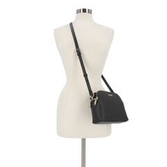 Dome Zip Crossbody Bag,Black,large
