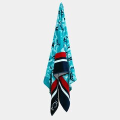 KIDS' SHARK PRINT BEACH TOWEL,Nautica Red/Orange,large