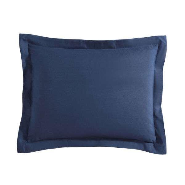 Solid Navy Full Reversible Comforter & Sham Set