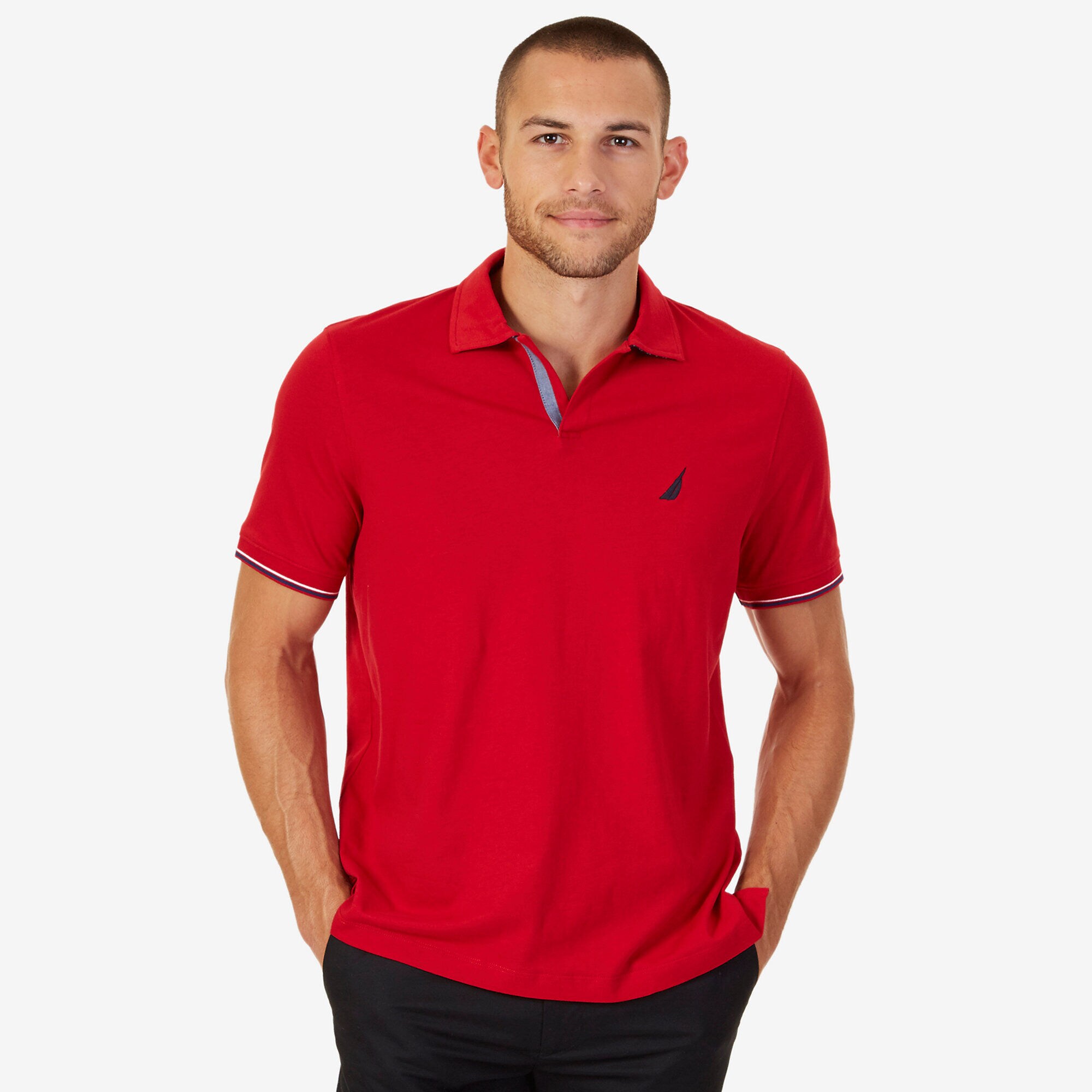 Classic Fit Polo Shirt,Nautica Red,large