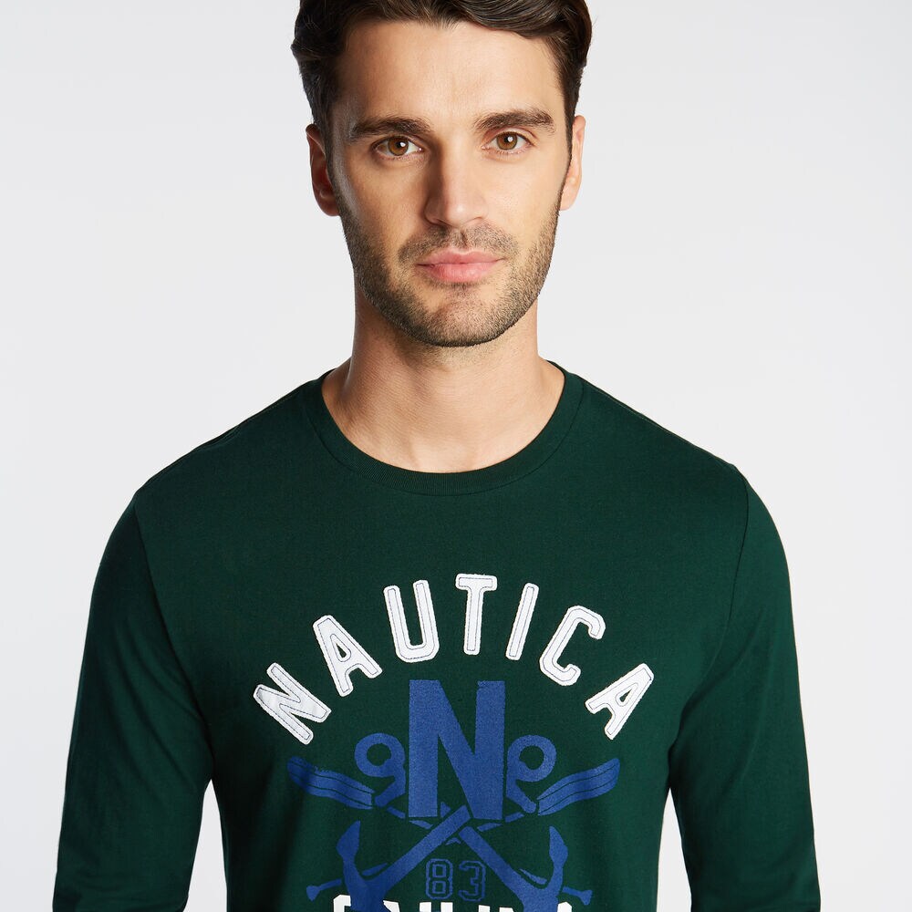 SAILING AND SUPPLY GRAPHIC TEE,Olive,large