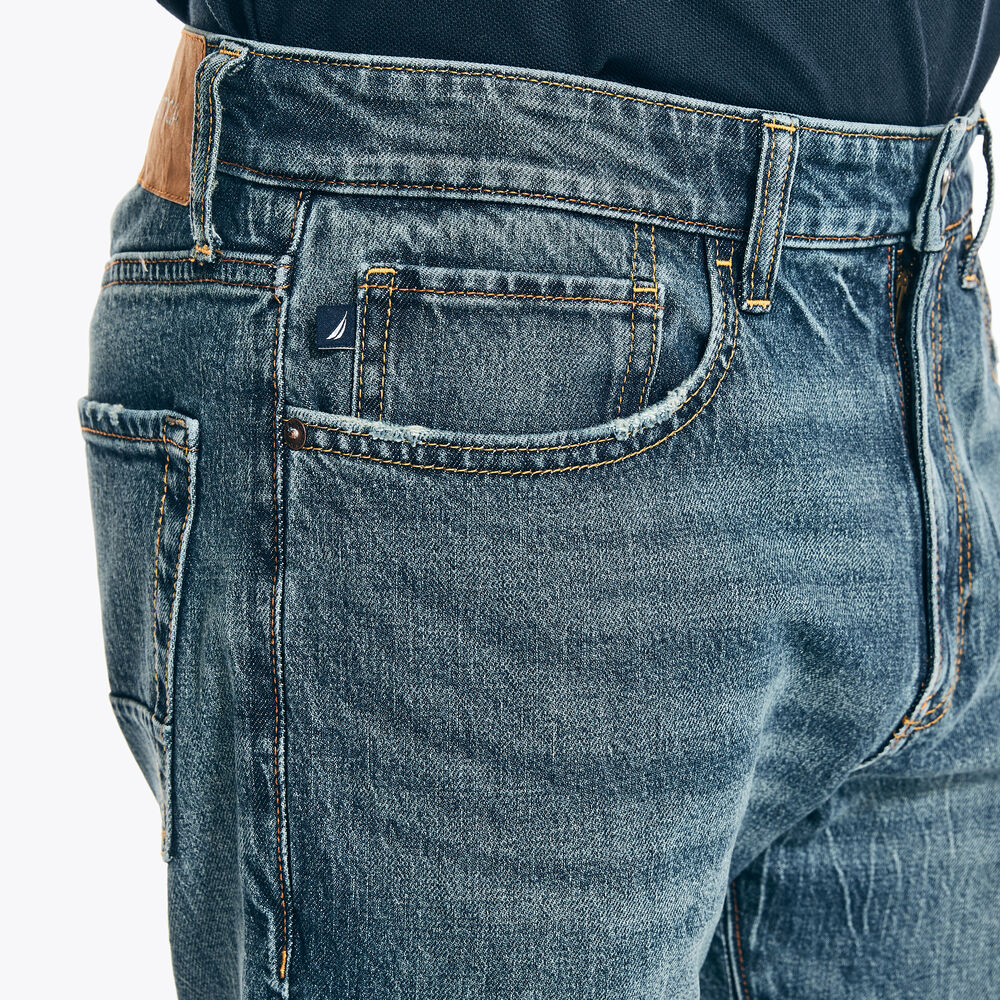 VINTAGE STRAIGHT STRETCH DENIM,Lapis,large