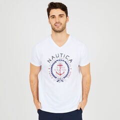 Nautica Tried And True Tee,Bright White,large
