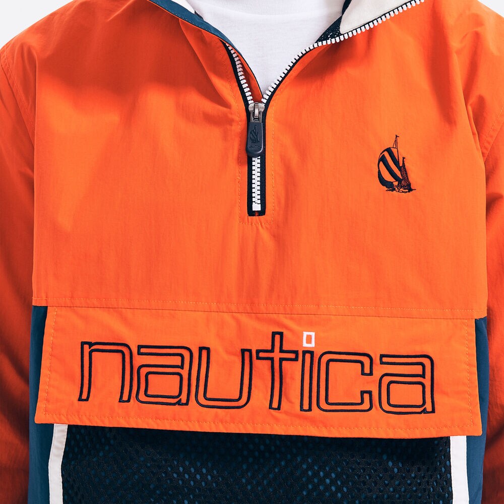 COLORBLOCK GRAPHIC SPINNAKER JACKET,Lure Red,large