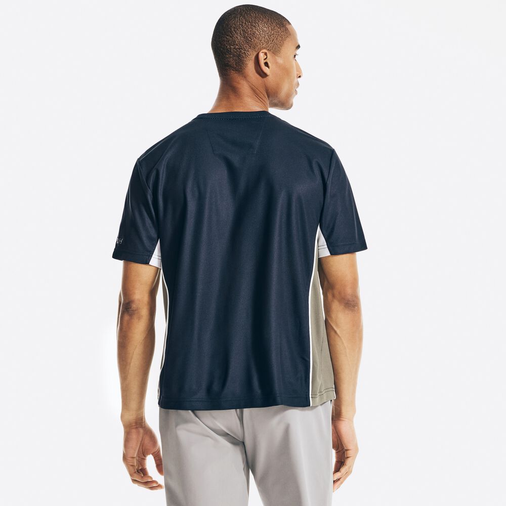 NAVTECH SUSTAINABLY CRAFTED COLORBLOCK T-SHIRT,Navy,large