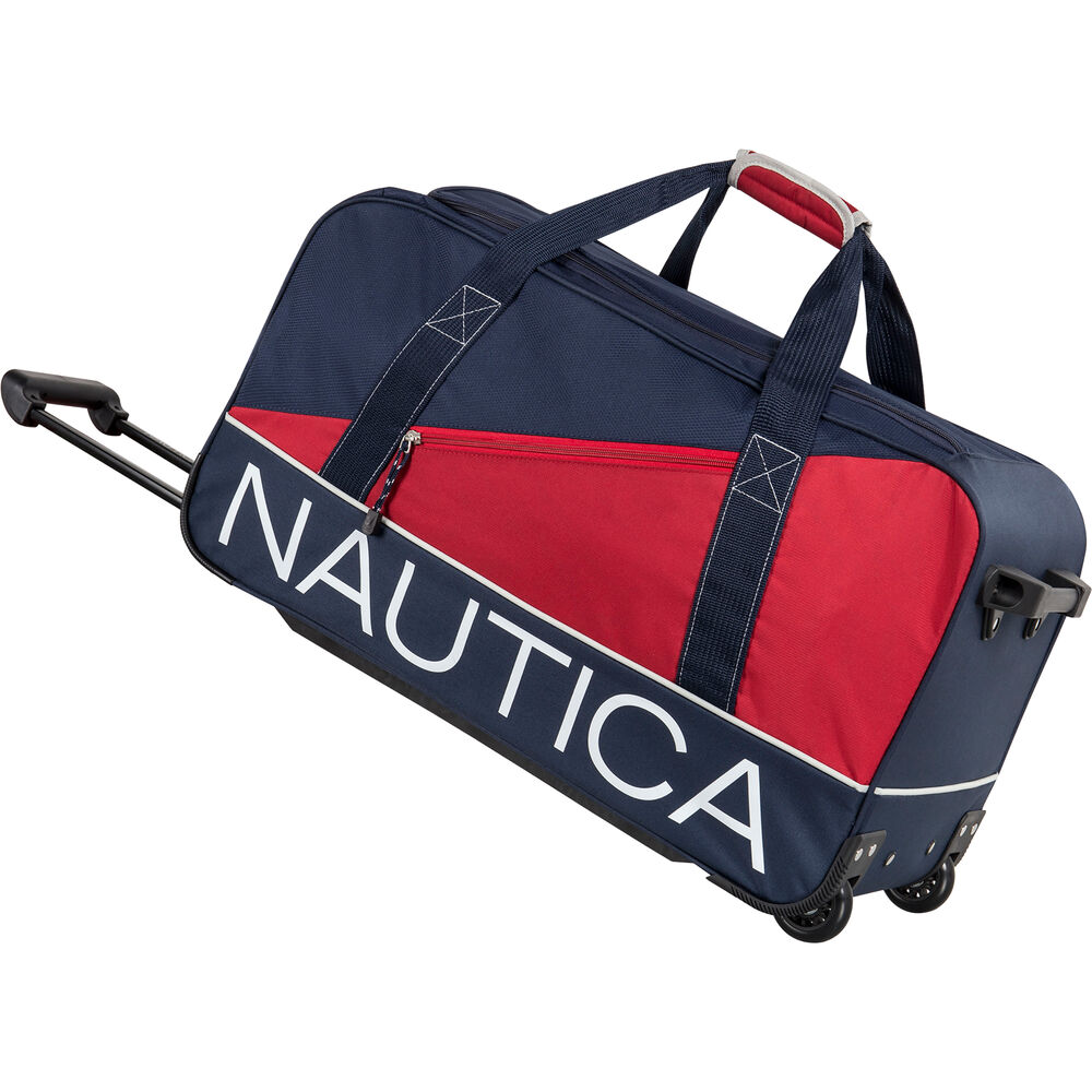 Newton Creek 22" Wheeled Duffel Bag in Navy/Red,Navy,large