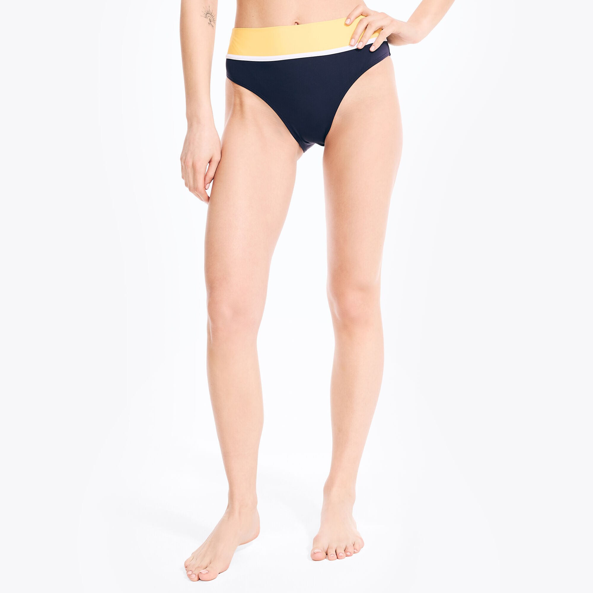 Colorblock Fold-Over Swim Brief,Buoy Yellow,large